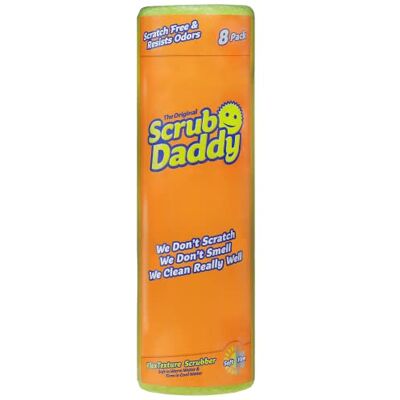 Scrub Daddy Original Washing Up Sponges Multipack, Dish Sponge for Cleaning Kitchen & Bathroom, Texture Changing Scratch-Free Cleaning Sponge, Odour Resistant, Dishwasher Safe Pack of 8 Scrub Daddy Original Washing Up Sponges Multipack, Dish Sponge for Cleaning Kitchen & Bathroom, Texture Changing Scratch-Free Cleaning Sponge, Odour Resistant, Dishwasher Safe Pack of 8