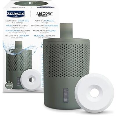 STARWAX Moisture Absorber and Tab 500g Absorbs Damp and Helps Prevent Mould Khaki Anti-Odour No Noise 1 Tab Treats 25m² for 3 Months STARWAX Moisture Absorber and Tab 500g Absorbs Damp and Helps Prevent Mould Khaki Anti-Odour No Noise 1 Tab Treats 25m² for 3 Months