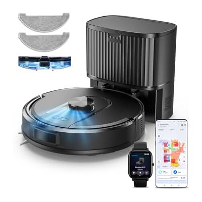 Vexilar Self-Emptying Robot Vacuum Cleaner with Mop, Laser Navigation, Up to 60 Days of Hands-Free Cleaning, 180 Mins Runtime, Strong 10000Pa Suction Robot Vacuum to Clean Floors, Carpets, Pet Hair Vexilar Self-Emptying Robot Vacuum Cleaner with Mop, Laser Navigation, Up to 60 Days of Hands-Free Cleaning, 180 Mins Runtime, Strong 10000Pa Suction Robot Vacuum to Clean Floors, Carpets, Pet Hair