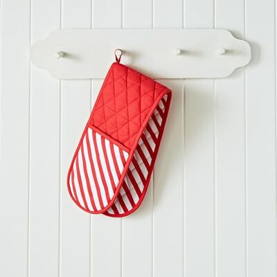 Catherine Lansfield Christmas Candy Cane Cotton Kitchen Double Oven Glove White Red Catherine Lansfield Christmas Candy Cane Cotton Kitchen Double Oven Glove White Red