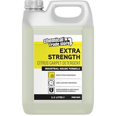 Chemical Trade Store Carpet Detergent Shampoo 2.5L Deep Cleaning Solution for Carpets, Rugs, Upholstery & Fabric Removes Stains & Odours (Fresh Citrus) Chemical Trade Store Carpet Detergent Shampoo 2.5L Deep Cleaning Solution for Carpets, Rugs, Upholstery & Fabric Removes Stains & Odours (Fresh Citrus)