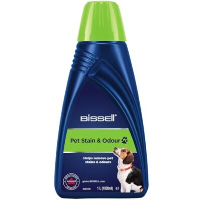 BISSELL Pet Stain & Odour Formula, Carpet Cleaner Solution for Use in Compact Carpet Cleaners, Stain Remover, Rug Cleaner Removes Stains and Neutralized Pet Odours, Pet Carpet Cleaner, 1L, 1085N BISSELL Pet Stain & Odour Formula, Carpet Cleaner Solution for Use in Compact Carpet Cleaners, Stain Remover, Rug Cleaner Removes Stains and Neutralized Pet Odours, Pet Carpet Cleaner, 1L, 1085N