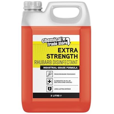 Chemical Trade Store Rhubarb Disinfectant 5L Kills 99.9% of Bacteria Multi-Surface Cleaner with Fresh Rhubarb Scent Household & Commercial Use Floor Cleaning Liquid Chemical Trade Store Rhubarb Disinfectant 5L Kills 99.9% of Bacteria Multi-Surface Cleaner with Fresh Rhubarb Scent Household & Commercial Use Floor Cleaning Liquid