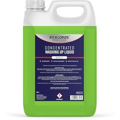 McKLords Commercial Concentrated Washing Up Liquid Apple 5 Litre McKLords Commercial Concentrated Washing Up Liquid Apple 5 Litre