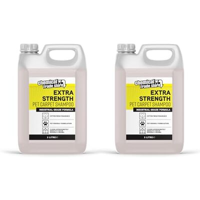 Chemical Trade Store Pet Carpet Shampoo 2x5L Professional Strength Detergent for Pet Stains & Odours Compatible with All Machines Fresh Cotton Scent Chemical Trade Store Pet Carpet Shampoo 2x5L Professional Strength Detergent for Pet Stains & Odours Compatible with All Machines Fresh Cotton Scent
