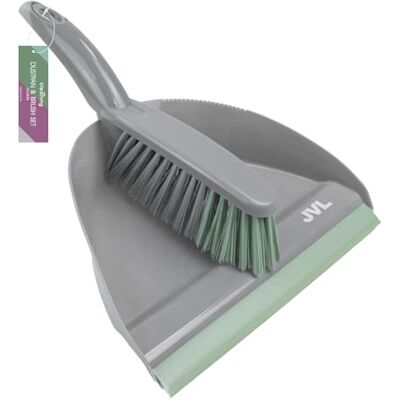 JVL Dustpan and Brush Set – Handheld Home Cleaning Set, Floor Sweeper, Grey JVL Dustpan and Brush Set – Handheld Home Cleaning Set, Floor Sweeper, Grey