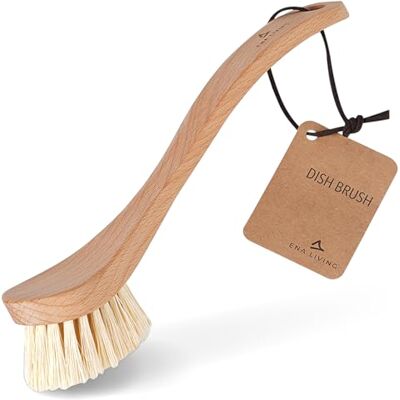 ENA Living Wooden Dish Brush (26x4 cm) Sustainable FSC-certified Beechwood Eco Labelled With Horse Hair Bristles Long Lasting and Sturdy ENA Living Wooden Dish Brush (26x4 cm) Sustainable FSC-certified Beechwood Eco Labelled With Horse Hair Bristles Long Lasting and Sturdy