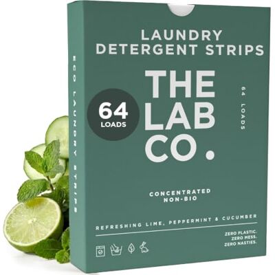The Lab Co. Laundry Detergent Strips Washing Sheets Eco Ultra-Concentrated Non-Bio for Sensitive Skin Non-Toxic Fragrance EDC-Free Lab-Tested Refreshing Lime Eucalyptus Cucumber 64 Loads The Lab Co. Laundry Detergent Strips Washing Sheets Eco Ultra-Concentrated Non-Bio for Sensitive Skin Non-Toxic Fragrance EDC-Free Lab-Tested Refreshing Lime Eucalyptus Cucumber 64 Loads