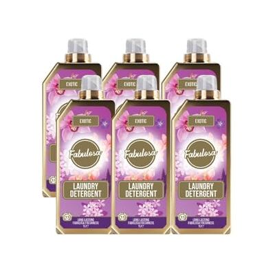 Fabulosa Fragranced Laundry Detergent, Stain Removing Laundry Washing Liquid Detergent, Clothes Freshener Concentrated Laundry Liquid, 198 Washes, 1L, 6 Pack, Exotic Fabulosa Fragranced Laundry Detergent, Stain Removing Laundry Washing Liquid Detergent, Clothes Freshener Concentrated Laundry Liquid, 198 Washes, 1L, 6 Pack, Exotic