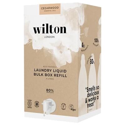 Wilton London Cedarwood Laundry Liquid Refill 112 Washes Non-Bio Plant-based Biodegradable Detergent 100% Recylable Less Plastic Essential Oils Make in UK 4L Wilton London Cedarwood Laundry Liquid Refill 112 Washes Non-Bio Plant-based Biodegradable Detergent 100% Recylable Less Plastic Essential Oils Make in UK 4L