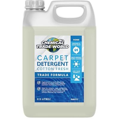 Chemical Trade World Carpet Detergent Cotton Fresh Carpet Shampoo for Machine & Hand Washing Upholstery & Rug Cleaning Solution 2.5L Chemical Trade World Carpet Detergent Cotton Fresh Carpet Shampoo for Machine & Hand Washing Upholstery & Rug Cleaning Solution 2.5L