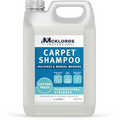 McKLords Professional Carpet Shampoo Cotton Fresh Carpet Cleaning Detergent for Extraction Machines & Manual Washing Upholstery & Rug Cleaner 5L McKLords Professional Carpet Shampoo Cotton Fresh Carpet Cleaning Detergent for Extraction Machines & Manual Washing Upholstery & Rug Cleaner 5L