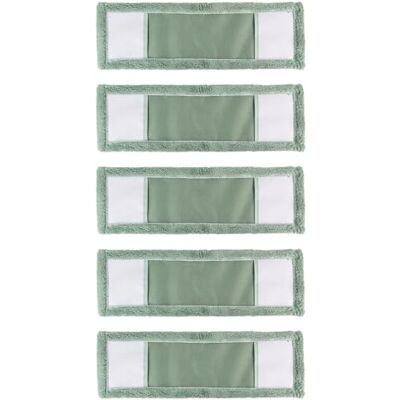 JVL Microfibre Mop Replacement Cleaning Pads – Machine Washable Reusable Refill Heads for Flat Floor Mop – Green (Pack of 5) JVL Microfibre Mop Replacement Cleaning Pads – Machine Washable Reusable Refill Heads for Flat Floor Mop – Green (Pack of 5)