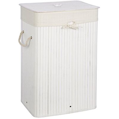 Premier Housewares Kankyo White Bamboo Laundry Hamper - Laundry Hamper Premier Housewares Kankyo White Bamboo Laundry Hamper - Laundry Hamper