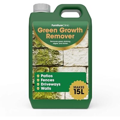 Furniture Clinic Patio Cleaner (2.5L) Concentrate Makes 15L Removes Green Staining & Algae Great for Patios and Decking, Driveways and Roofs Green Growth Remover Furniture Clinic Patio Cleaner (2.5L) Concentrate Makes 15L Removes Green Staining & Algae Great for Patios and Decking, Driveways and Roofs Green Growth Remover