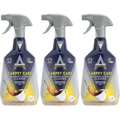Astonish Specialist Oxy Active Foaming Carpet Stain Remover Spray, Tough on Stains, 3 in 1 Action for Carpets, Upholstery and Pet Messes, 3 X 750ml Astonish Specialist Oxy Active Foaming Carpet Stain Remover Spray, Tough on Stains, 3 in 1 Action for Carpets, Upholstery and Pet Messes, 3 X 750ml