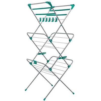 Addis 514445 Deluxe 3 Tier Airer, Metallic Aqua, 14 metres Addis 514445 Deluxe 3 Tier Airer, Metallic Aqua, 14 metres