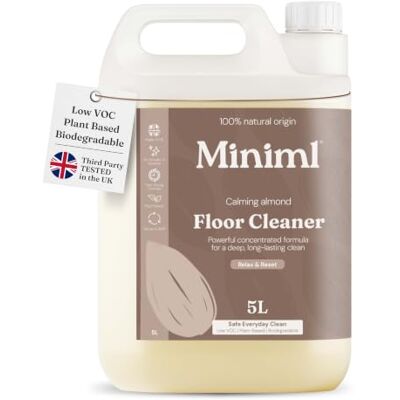 Miniml Eco Floor Cleaner Liquid 5L Refill – Almond Scented Multi Purpose – Hard Floor Surface Cleaner For Laminate Tile Wood Patio – Pressure Washer – 100 Percent Vegan & Cruelty-Free Miniml Eco Floor Cleaner Liquid 5L Refill – Almond Scented Multi Purpose – Hard Floor Surface Cleaner For Laminate Tile Wood Patio – Pressure Washer – 100 Percent Vegan & Cruelty-Free