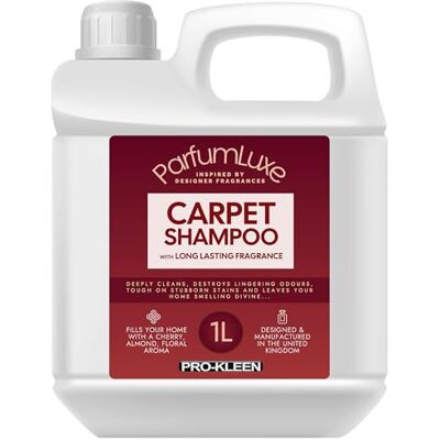 Pro-Kleen Parfum Luxe Carpet Shampoo 1L Deeply Cleans, Removes Stains, Deodorises Inspired by Designer Fragrance Leaves a Long-Lasting Cherry, Almond & Floral Fragrance Pro-Kleen Parfum Luxe Carpet Shampoo 1L Deeply Cleans, Removes Stains, Deodorises Inspired by Designer Fragrance Leaves a Long-Lasting Cherry, Almond & Floral Fragrance