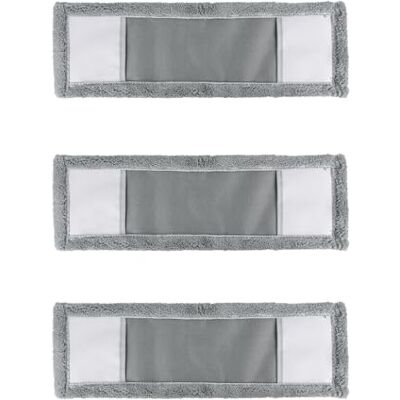JVL Microfibre Mop Replacement Cleaning Pads – Machine Washable Reusable Refill Heads for Flat Floor Mop – Grey (Pack of 3) JVL Microfibre Mop Replacement Cleaning Pads – Machine Washable Reusable Refill Heads for Flat Floor Mop – Grey (Pack of 3)