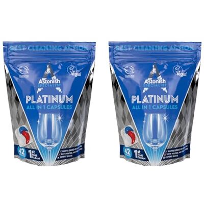 Astonish Specialist Platinum All In 1 Powerful Cleaning Dishwasher Capsules – Shifts Dried On Grease – No Pre-Rinse – Expert Shine – Built-in Salt and Rinse Aid – Lemon Fragrance Multipack of 2 Astonish Specialist Platinum All In 1 Powerful Cleaning Dishwasher Capsules – Shifts Dried On Grease – No Pre-Rinse – Expert Shine – Built-in Salt and Rinse Aid – Lemon Fragrance Multipack of 2