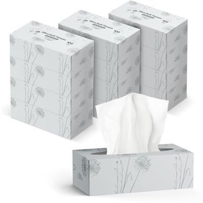 by Amazon 4-Ply Facial Tissues, 1200 Sheets (12 Packs of 100 Sheets) by Amazon 4-Ply Facial Tissues, 1200 Sheets (12 Packs of 100 Sheets)