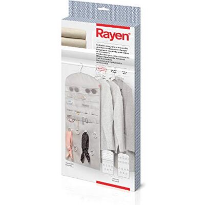 Rayen Hanger for Jewellery and Accessories for Cabinets Space Saving Premium Range, Polyester, Grey, Size: 45 x 90 cm Rayen Hanger for Jewellery and Accessories for Cabinets Space Saving Premium Range, Polyester, Grey, Size: 45 x 90 cm