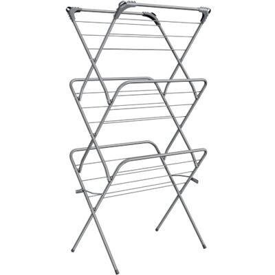 SONGMICS Foldable Clothes Airer, 15 m Drying Space, 64.2 x 50.2 x 146 cm Clothes Drying Rack, Steel Frame, Indoor Outdoor Use, Dove Grey, BUNJI Collection LLR715G01 SONGMICS Foldable Clothes Airer, 15 m Drying Space, 64.2 x 50.2 x 146 cm Clothes Drying Rack, Steel Frame, Indoor Outdoor Use, Dove Grey, BUNJI Collection LLR715G01