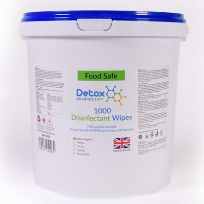 Detox AdvanceSan Alcohol Disinfectant Wipes Resealable Bucket 1000 Anti-bacterial Wet Wipes Detox AdvanceSan Alcohol Disinfectant Wipes Resealable Bucket 1000 Anti-bacterial Wet Wipes