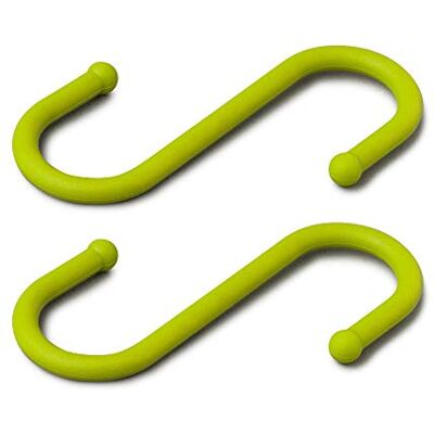 Zeal Silicone S Shape Hanging Hook, 12cm Set of 2 Lime Zeal Silicone S Shape Hanging Hook, 12cm Set of 2 Lime