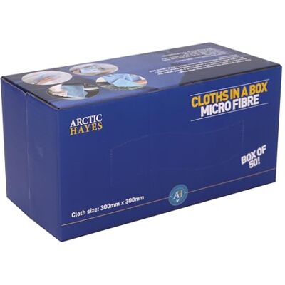 Arctic Microfibre Cloths, All Purpose Cleaning Microfibre Towels, Box of 50, Light Blue Arctic Microfibre Cloths, All Purpose Cleaning Microfibre Towels, Box of 50, Light Blue