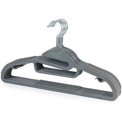 Beldray Slimline Hangers 8 Pack Heavy Duty Suit Hangers, Multifunctional Hangers, Suspenders, S Shape, Coat Organiser, Strong and Durable, Grey Beldray Slimline Hangers 8 Pack Heavy Duty Suit Hangers, Multifunctional Hangers, Suspenders, S Shape, Coat Organiser, Strong and Durable, Grey