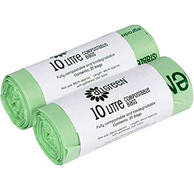 All-Green - Compostable Food Waste Caddy Liners - 10L - Liners All-Green - Compostable Food Waste Caddy Liners - 10L - Liners