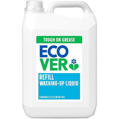 Ecover Washing Up Liquid Refill, Washing Up Soap, Tough on Grease and Grime, Fresh Camomile & Clementine Scent, 1 x 5L Ecover Washing Up Liquid Refill, Washing Up Soap, Tough on Grease and Grime, Fresh Camomile & Clementine Scent, 1 x 5L