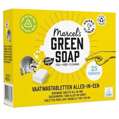 Marcel's Green Soap Dishwasher Tablets All-in-One Dishwashing machine EU Ecolabel certified Vegan 25 pieces Marcel's Green Soap Dishwasher Tablets All-in-One Dishwashing machine EU Ecolabel certified Vegan 25 pieces