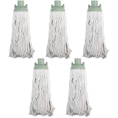 JVL String Mop Head Replacement – Green (Pack of 5) – Machine Washable Microfibre Refill Heads JVL String Mop Head Replacement – Green (Pack of 5) – Machine Washable Microfibre Refill Heads