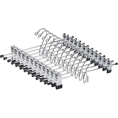 Amber Home 26 Pack Heavy Duty Add on Metal Pants Skirt Hangers, Stackable Add-on Metal Clothes Hangers with 2-Adjustable Clips, Cascading Clip Hangers Space Saving for Jeans, Slacks Amber Home 26 Pack Heavy Duty Add on Metal Pants Skirt Hangers, Stackable Add-on Metal Clothes Hangers with 2-Adjustable Clips, Cascading Clip Hangers Space Saving for Jeans, Slacks