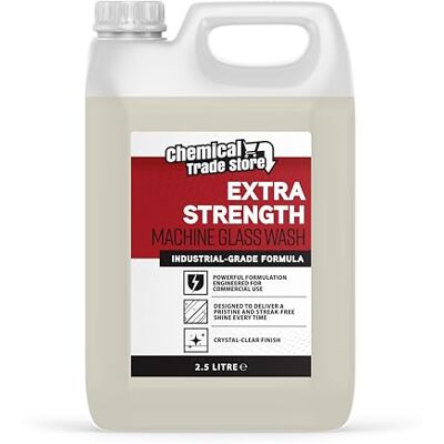 Chemical Trade Store Machine Glass Wash 2.5L Professional Glass Cleaner for Commercial & Industrial Dishwashers Removes Stains, Smears & Watermarks for Crystal-Clear Results Chemical Trade Store Machine Glass Wash 2.5L Professional Glass Cleaner for Commercial & Industrial Dishwashers Removes Stains, Smears & Watermarks for Crystal-Clear Results