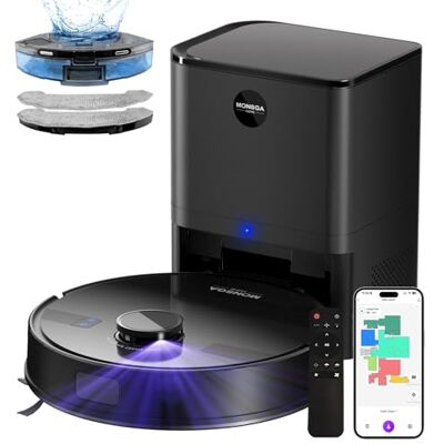 MONSGA Robot Vacuum with Mop, 7000Pa Powerful Suction, Lidar Navigation Robotic Vacuum with 3.5L Self-Empty Station, 180mins Runtime, APP/Remote/Voice Control, for Hard Floors and Carpets (MS1MAX) MONSGA Robot Vacuum with Mop, 7000Pa Powerful Suction, Lidar Navigation Robotic Vacuum with 3.5L Self-Empty Station, 180mins Runtime, APP/Remote/Voice Control, for Hard Floors and Carpets (MS1MAX)