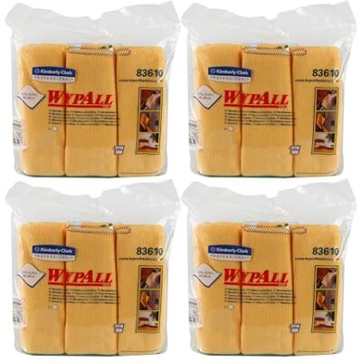 Kleenex WypAll Microfibre Cloths 8394-4 carry packs x 6 yellow, 40 x 40cm cloths, yellow (24 total) Kleenex WypAll Microfibre Cloths 8394-4 carry packs x 6 yellow, 40 x 40cm cloths, yellow (24 total)