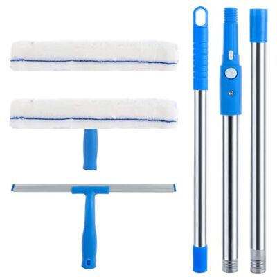 ASelected 2 in 1 window cleaner set Window cleaner with telescopic handle (130 CM) Window cleaner wiper for glass window cleaning, shower and glass door cleaning ASelected 2 in 1 window cleaner set Window cleaner with telescopic handle (130 CM) Window cleaner wiper for glass window cleaning, shower and glass door cleaning