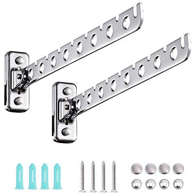 ASHOP Wall Mounted Clothes Hanger 2 Pack Folding Wall Mounted Rack Clothes Hanger for Laundry with Swing Arm Space Saving Closet Storage Organizer Heavy Duty Coat Hook for Bathroom Bedroom ASHOP Wall Mounted Clothes Hanger 2 Pack Folding Wall Mounted Rack Clothes Hanger for Laundry with Swing Arm Space Saving Closet Storage Organizer Heavy Duty Coat Hook for Bathroom Bedroom