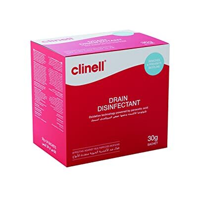 Clinell Drain Disinfectant 24 x 30g Sachets Perfect for Sinks & Shower Drains Kills 99.99% of Germs Bacteria, Near-Neutral PH Ideal for Professionals Clinell Drain Disinfectant 24 x 30g Sachets Perfect for Sinks & Shower Drains Kills 99.99% of Germs Bacteria, Near-Neutral PH Ideal for Professionals