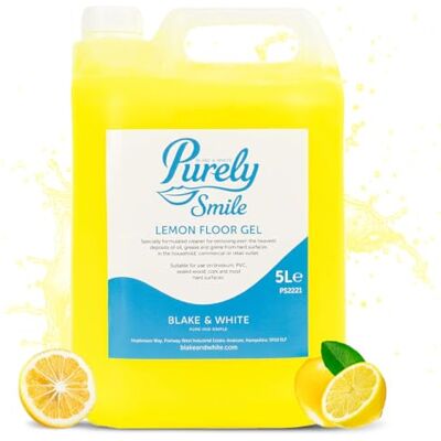 Blake & White Purely Smile Lemon Floor Gel 5L Powerful Floor Cleaner Liquid for Tiles & Hard Surfaces Removes Oil, Grease & Grime Deposits Suitable for Linoleum, PVC & Sealed Wood Blake & White Purely Smile Lemon Floor Gel 5L Powerful Floor Cleaner Liquid for Tiles & Hard Surfaces Removes Oil, Grease & Grime Deposits Suitable for Linoleum, PVC & Sealed Wood
