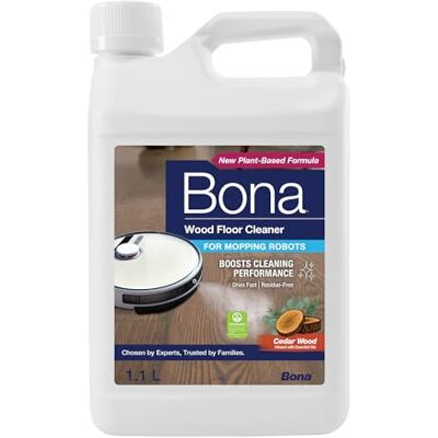 Bona Wood Floor Cleaner for Mopping Robots and Vacuums, Concentrate, Quick-drying and Streak-free, Cedar Wood 1.1L Bona Wood Floor Cleaner for Mopping Robots and Vacuums, Concentrate, Quick-drying and Streak-free, Cedar Wood 1.1L