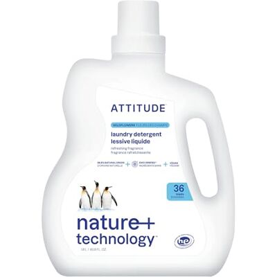 BIO SPECTRA ATTITUDE ATTITUDE Liquid Laundry Detergent, EWG Verified, HE Compatible, Plant-Based & Vegan, Natural Laundry Soap, Wildflowers Scent, 36 Loads, 1.8 Liters BIO SPECTRA ATTITUDE ATTITUDE Liquid Laundry Detergent, EWG Verified, HE Compatible, Plant-Based & Vegan, Natural Laundry Soap, Wildflowers Scent, 36 Loads, 1.8 Liters
