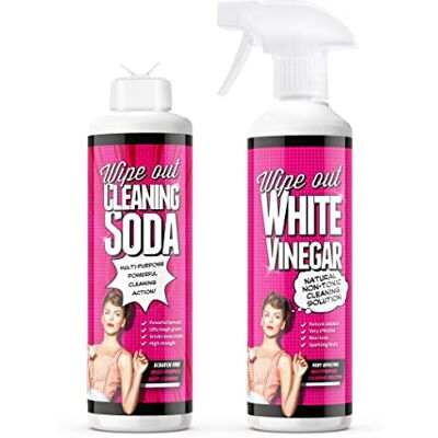 Wipeout Baking Soda Bicarb & White Vinegar Spray Powerful Household Cleaning Duo (2x 500ml) Wipeout Baking Soda Bicarb & White Vinegar Spray Powerful Household Cleaning Duo (2x 500ml)