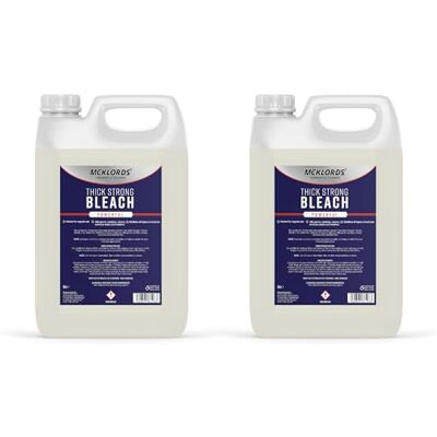 McKLords Commercial Thick Strong Bleach 5 Litre Multi-pack Heavy-Duty Cleaning Bleach for Toilets, Drains, Bathrooms & Kitchens Long-Lasting Performance for Deep Surface Cleaning McKLords Commercial Thick Strong Bleach 5 Litre Multi-pack Heavy-Duty Cleaning Bleach for Toilets, Drains, Bathrooms & Kitchens Long-Lasting Performance for Deep Surface Cleaning