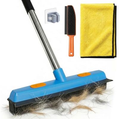 Woobroo Rubber Broom 3 in 1 Rubber Broom with Squeegee 146 cm Carpet Brush for Pet Cat Dog Hair Removal Carpet Kitchen Garden Yard Window Cleaning Woobroo Rubber Broom 3 in 1 Rubber Broom with Squeegee 146 cm Carpet Brush for Pet Cat Dog Hair Removal Carpet Kitchen Garden Yard Window Cleaning