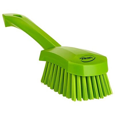 Vikan 419277 Short Handle Scrubbing Brush- Stiff Lime Vikan 419277 Short Handle Scrubbing Brush- Stiff Lime